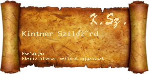 Kintner Szilárd névjegykártya
